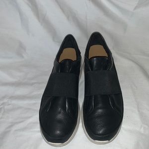 UGG Black slip on leather platform Sneakers women size 9